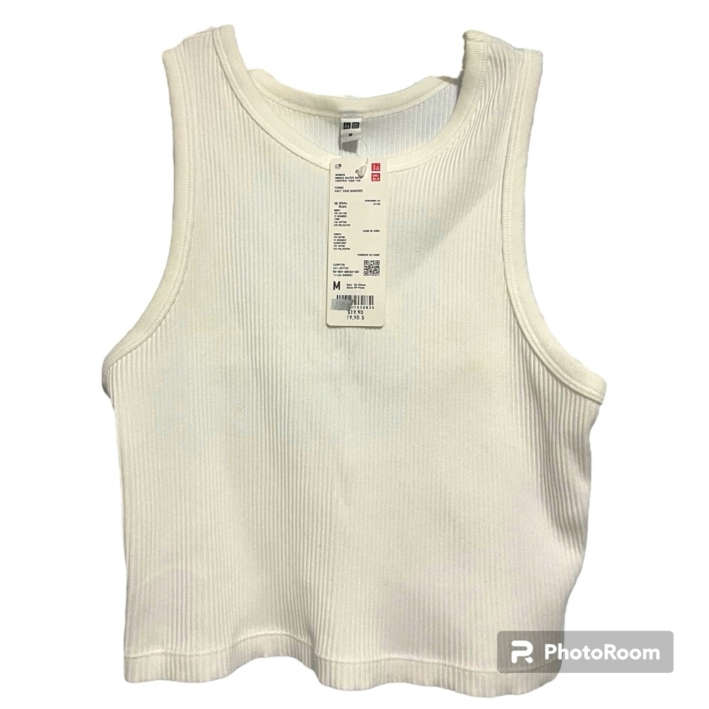 Ribbed Racer Back Cropped Tank Top